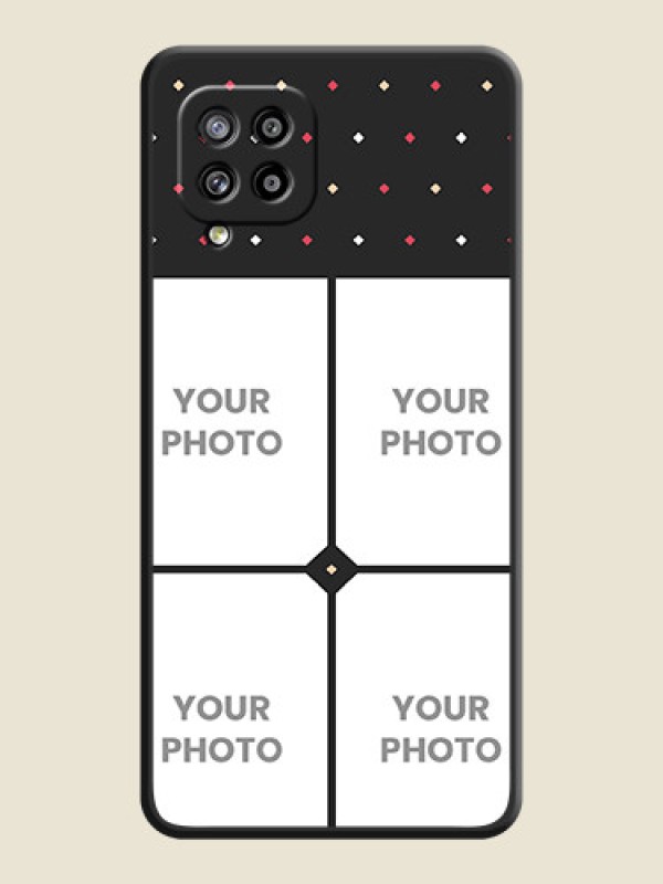 Custom Multicolor Dotted Pattern with 4 Image Holder on Space Black Custom Soft Matte Phone Cases - Galaxy M42 5G - alternate view