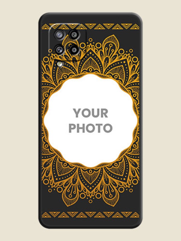Custom Round Image with Floral Design on Photo on Space Black Soft Matte Mobile Cover - Galaxy M42 5G - alternate view