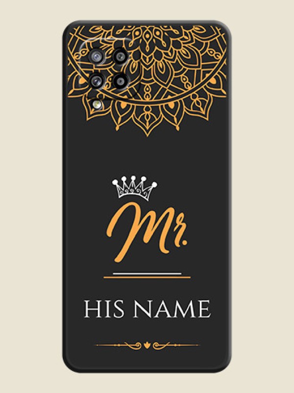 Custom Mr Name with Floral Design  on Personalised Space Black Soft Matte Cases - Galaxy M42 5G - alternate view