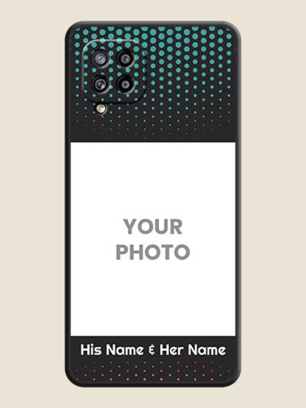 Custom Faded Dots with Grunge Photo Frame and Text on Space Black Custom Soft Matte Phone Cases - Galaxy M42 5G - alternate view