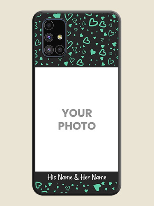 Custom Sea Green Indefinite Love Pattern on Photo on Space Black Soft Matte Mobile Cover - Galaxy M51 - alternate view
