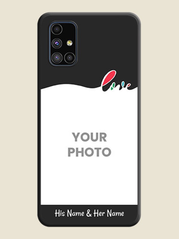 Custom Fall in Love Pattern with Picture on Photo on Space Black Soft Matte Mobile Case - Galaxy M51 - alternate view