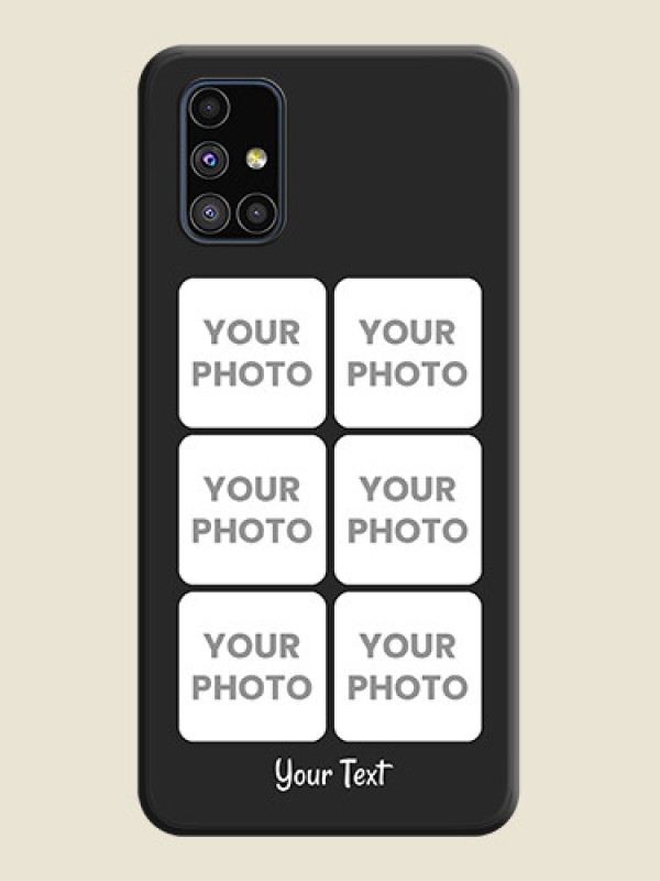 Custom Floral Art with 6 Image Holder on Photo on Space Black Soft Matte Mobile Case - Galaxy M51 - alternate view
