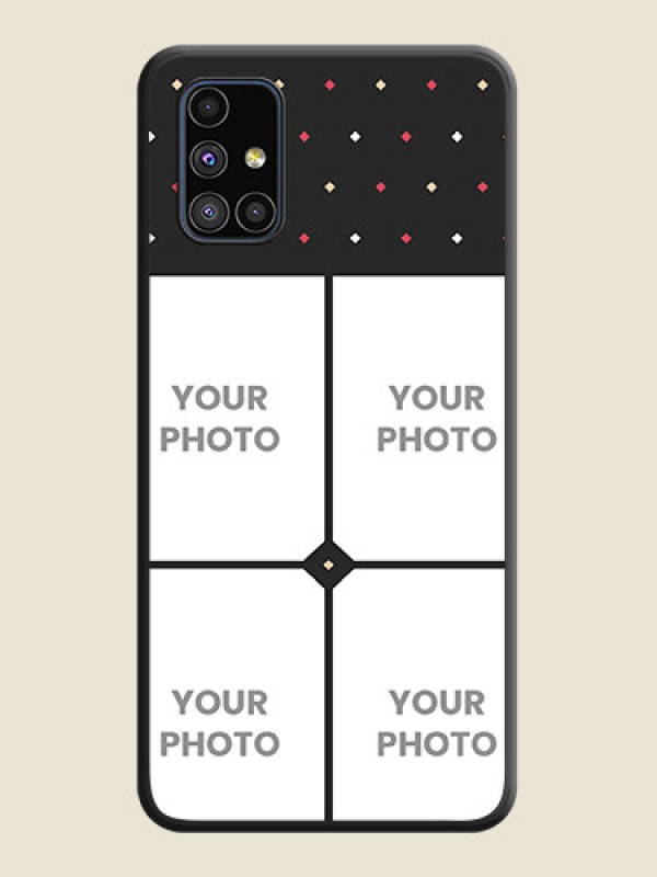 Custom Multicolor Dotted Pattern with 4 Image Holder on Space Black Custom Soft Matte Phone Cases - Galaxy M51 - alternate view