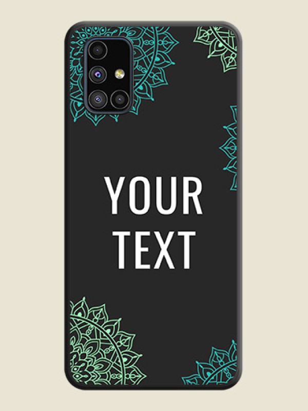 Custom Your Name with Floral Design on Space Black Custom Soft Matte Back Cover - Galaxy M51 - alternate view
