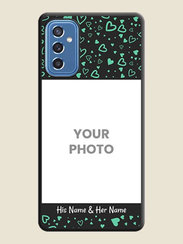 Custom Sea Green Indefinite Love Pattern on Photo on Space Black Soft Matte Mobile Cover - Samsung Galaxy M52 5G - alternate view