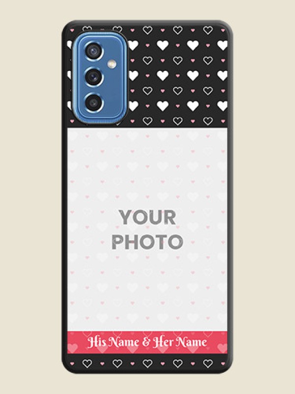Custom White Color Love Symbols with Text Design on Photo on Space Black Soft Matte Phone Cover - Samsung Galaxy M52 5G - alternate view