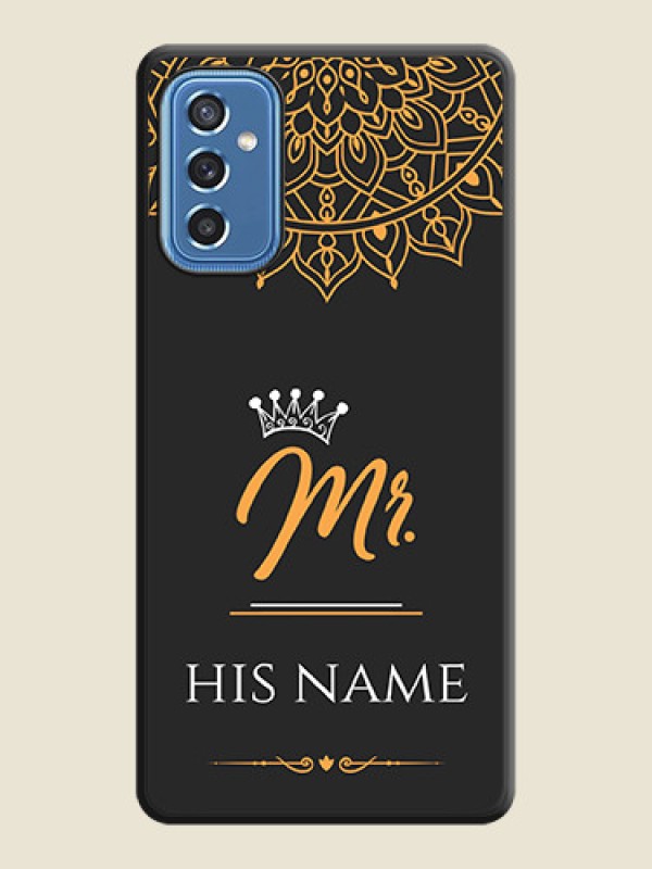 Custom Mr Name with Floral Design  on Personalised Space Black Soft Matte Cases - Samsung Galaxy M52 5G - alternate view