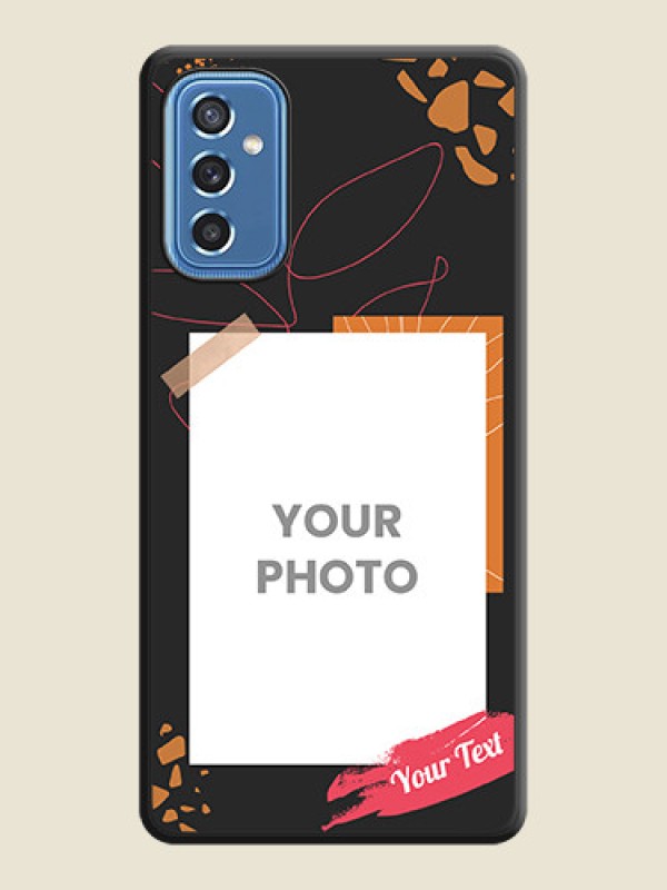 Custom Orange Photo Frame on Space Black Custom Soft Matte Phone Back Cover - Samsung Galaxy M52 5G - alternate view