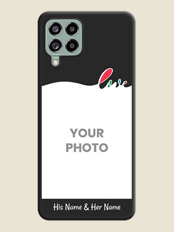Custom Fall in Love Pattern with Picture on Photo on Space Black Soft Matte Mobile Case - Galaxy M53 5G - alternate view