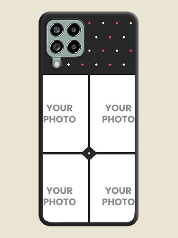 Custom Multicolor Dotted Pattern with 4 Image Holder on Space Black Custom Soft Matte Phone Cases - Galaxy M53 5G - alternate view