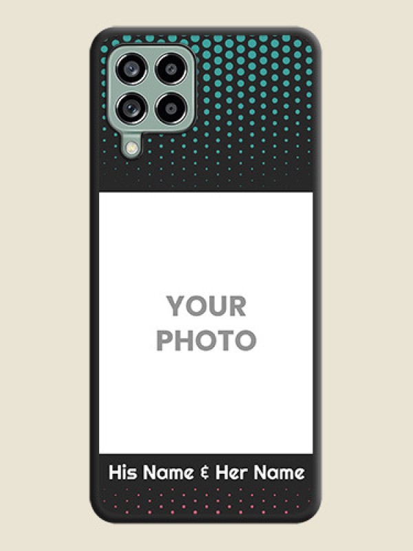 Custom Faded Dots with Grunge Photo Frame and Text on Space Black Custom Soft Matte Phone Cases - Galaxy M53 5G - alternate view