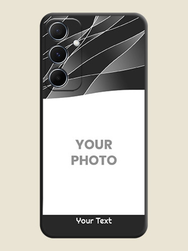 Custom Mixed Wave Lines on Photo On Space Black Custom Soft Matte Mobile Back Cover - Galaxy M55 5G - alternate view