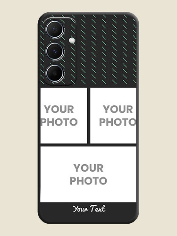 Custom Cross Dotted Pattern with 2 Image Holder On Space Black Custom Soft Matte Mobile Back Cover - Galaxy M55 5G - alternate view