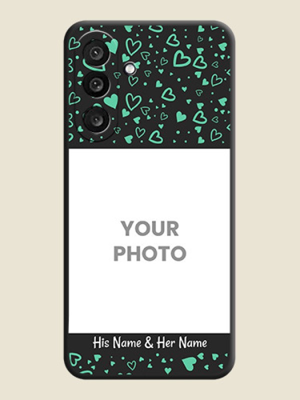 Custom Sea Green Indefinite Love Pattern on Photo On Space Black Custom Soft Matte Mobile Back Cover - Samsung Galaxy M56 5G - alternate view