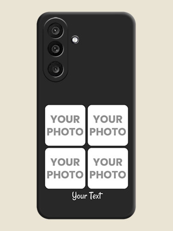 Custom Floral Art with 6 Image Holder on Photo On Space Black Custom Soft Matte Mobile Back Cover - Samsung Galaxy M56 5G - alternate view