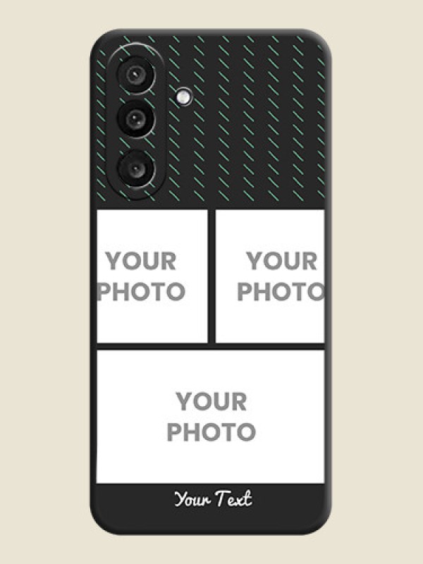 Custom Cross Dotted Pattern with 2 Image Holder On Space Black Custom Soft Matte Mobile Back Cover - Samsung Galaxy M56 5G - alternate view