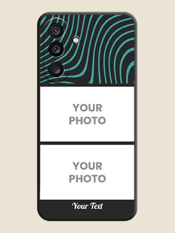 Custom Wave Pattern with 2 Image Holder On Space Black Custom Soft Matte Mobile Back Cover - Samsung Galaxy M56 5G - alternate view