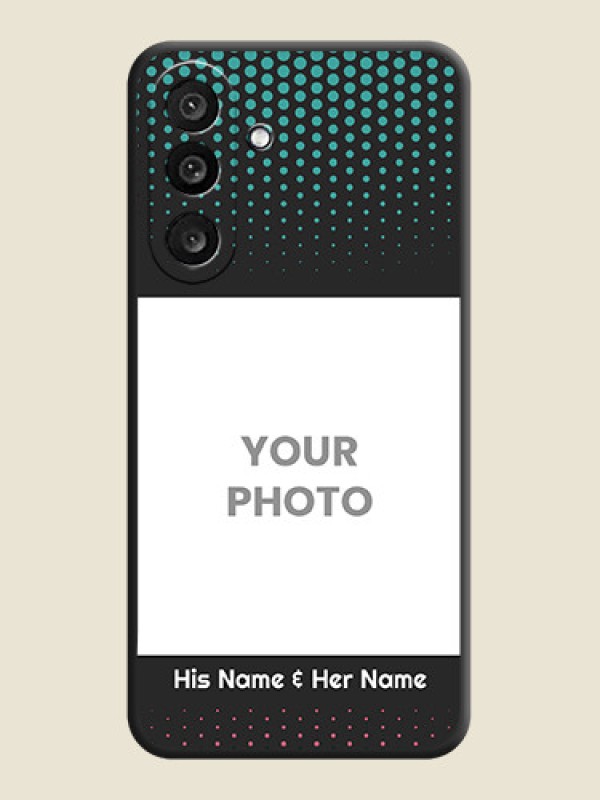 Custom Faded Dots with Grunge Photo Frame and Text On Space Black Custom Soft Matte Mobile Back Cover - Samsung Galaxy M56 5G - alternate view