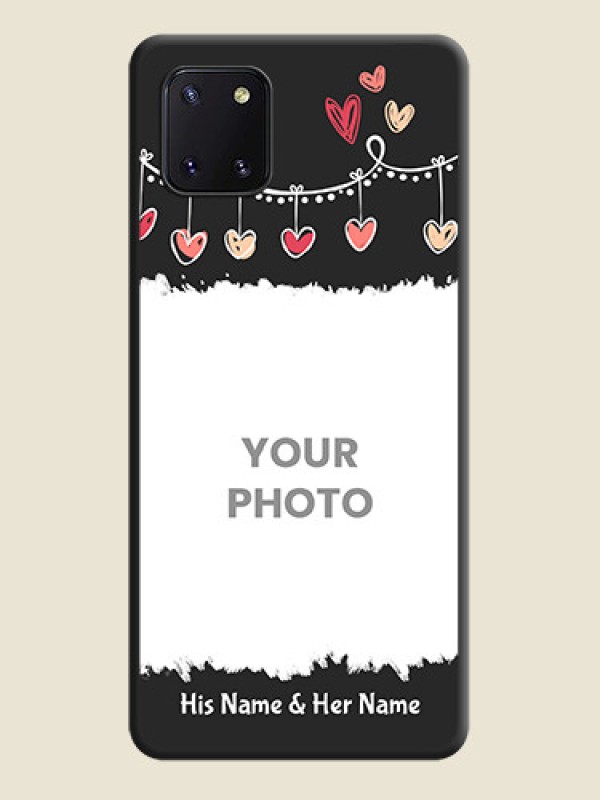 Custom Pink Love Hangings with Name on Space Black Custom Soft Matte Phone Cases - Galaxy Note 10 Lite - alternate view