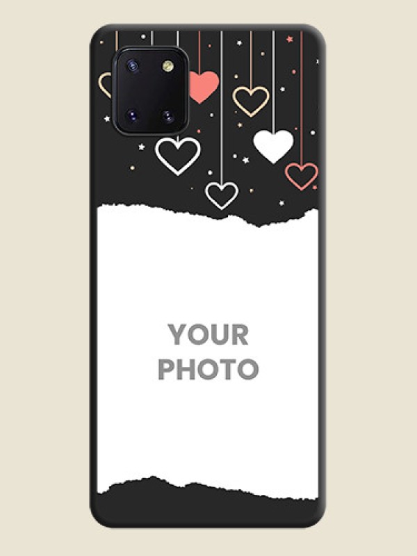 Custom Love Hangings with Splash Wave Picture on Space Black Custom Soft Matte Phone Back Cover - Galaxy Note 10 Lite - alternate view