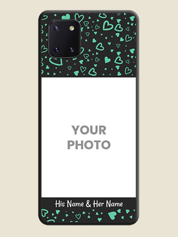 Custom Sea Green Indefinite Love Pattern on Photo on Space Black Soft Matte Mobile Cover - Galaxy Note 10 Lite - alternate view