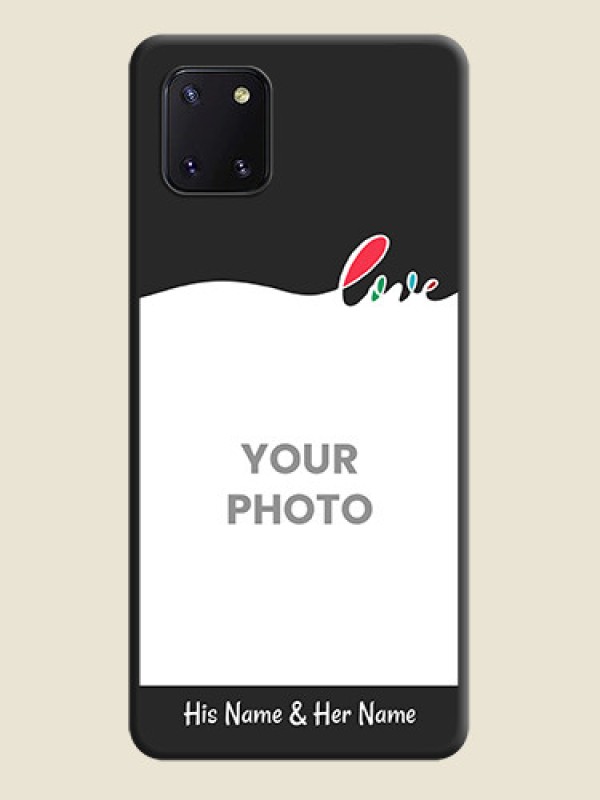 Custom Fall in Love Pattern with Picture on Photo on Space Black Soft Matte Mobile Case - Galaxy Note 10 Lite - alternate view