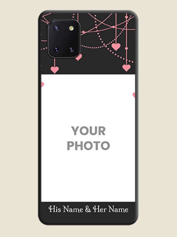 Custom Pink Love Hangings with Text on Space Black Custom Soft Matte Back Cover - Galaxy Note 10 Lite - alternate view