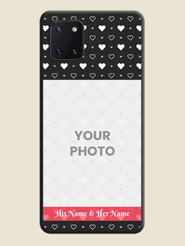 Custom White Color Love Symbols with Text Design on Photo on Space Black Soft Matte Phone Cover - Galaxy Note 10 Lite - alternate view