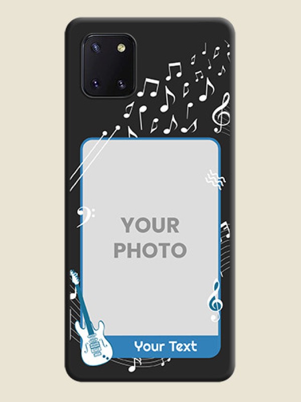 Custom Musical Theme Design with Text on Photo on Space Black Soft Matte Mobile Case - Galaxy Note 10 Lite - alternate view