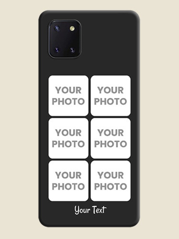 Custom Floral Art with 6 Image Holder on Photo on Space Black Soft Matte Mobile Case - Galaxy Note 10 Lite - alternate view