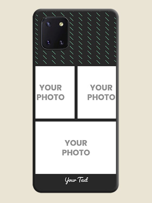 Custom Cross Dotted Pattern with 2 Image Holder  on Personalised Space Black Soft Matte Cases - Galaxy Note 10 Lite - alternate view