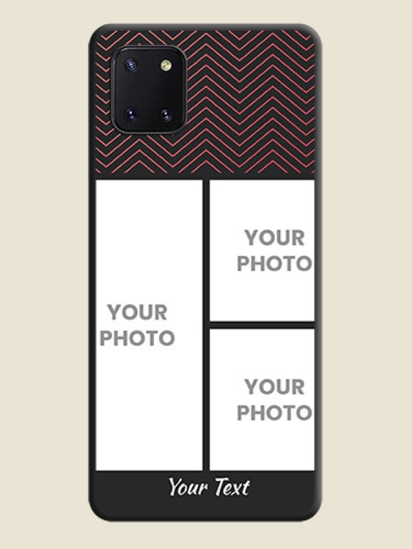 Custom Wave Pattern with 3 Image Holder on Space Black Custom Soft Matte Back Cover - Galaxy Note 10 Lite - alternate view