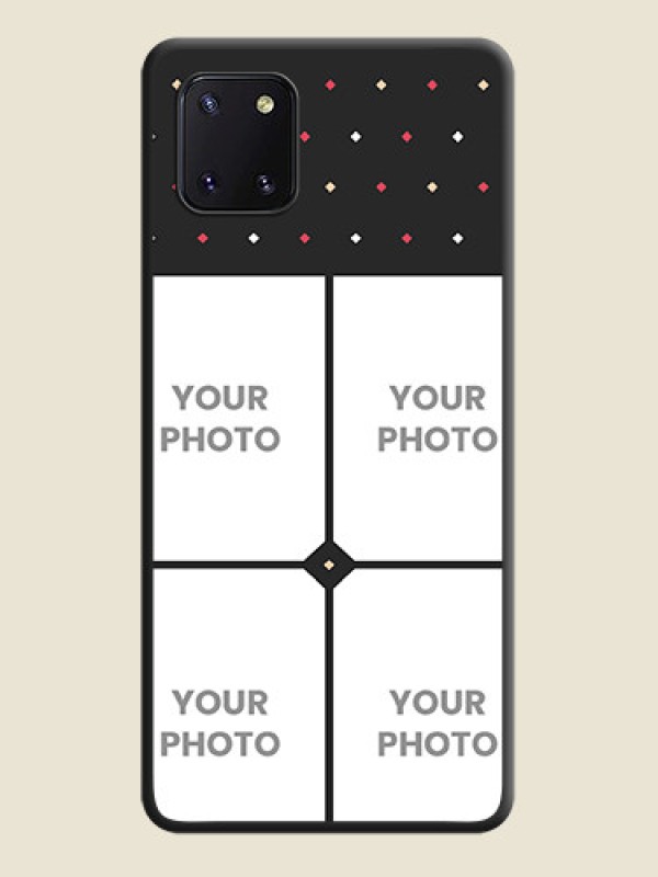 Custom Multicolor Dotted Pattern with 4 Image Holder on Space Black Custom Soft Matte Phone Cases - Galaxy Note 10 Lite - alternate view