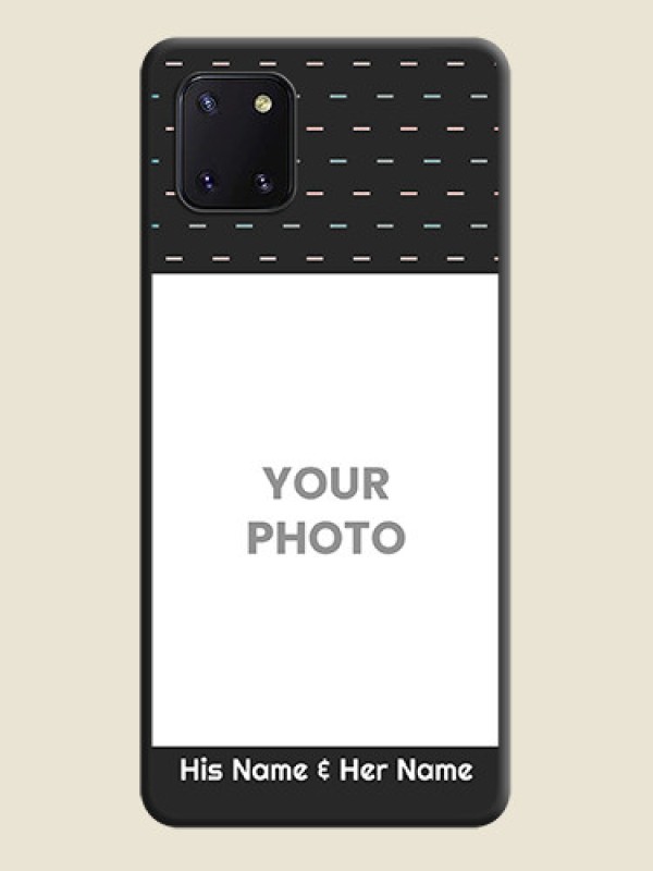 Custom Line Pattern Design with Text on Space Black Custom Soft Matte Phone Back Cover - Galaxy Note 10 Lite - alternate view