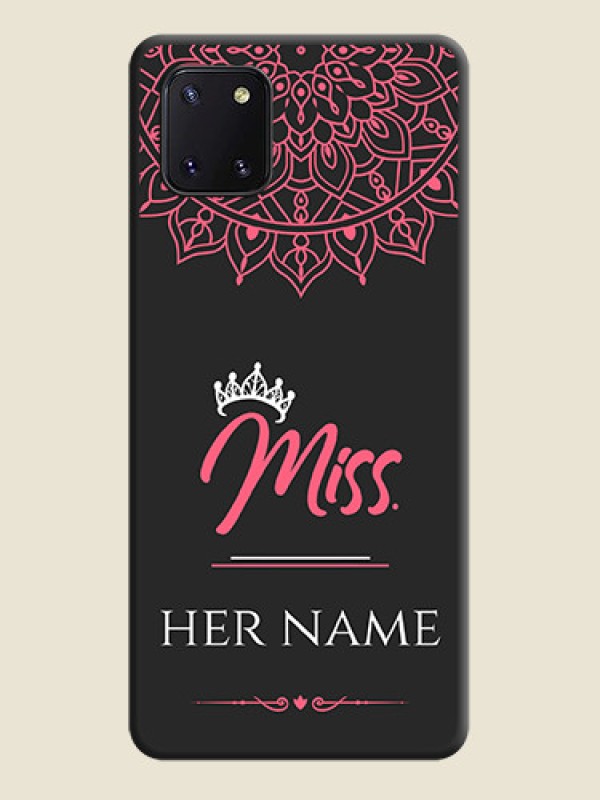 Custom Mrs Name with Floral Design on Space Black Personalized Soft Matte Phone Covers - Galaxy Note 10 Lite - alternate view