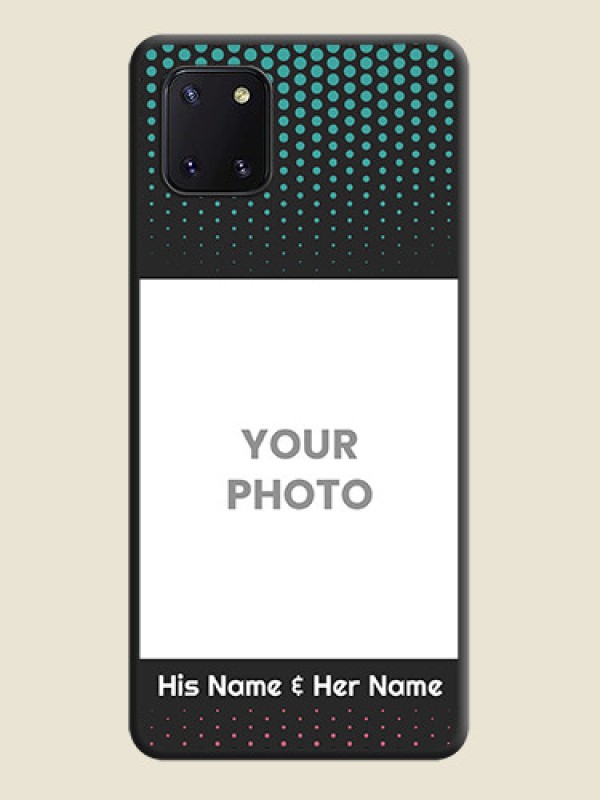 Custom Faded Dots with Grunge Photo Frame and Text on Space Black Custom Soft Matte Phone Cases - Galaxy Note 10 Lite - alternate view