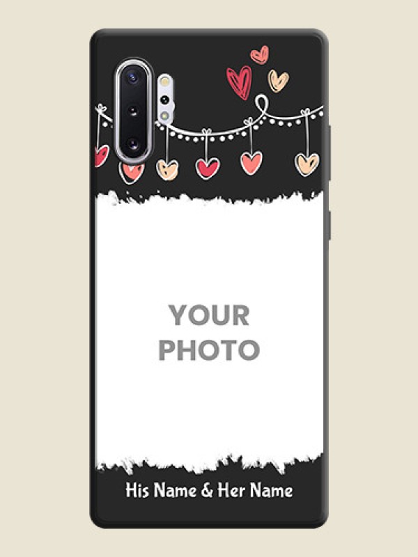 Custom Pink Love Hangings with Name on Space Black Custom Soft Matte Phone Cases - Galaxy Note 10 Plus - alternate view