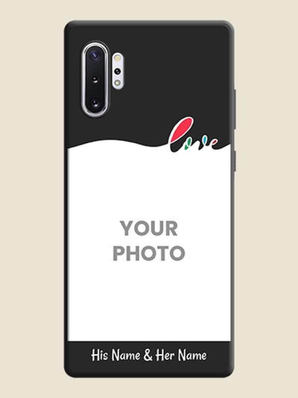 Custom Fall in Love Pattern with Picture - Photo on Space Black Soft Matte Mobile Case - Galaxy Note 10 Plus - alternate view