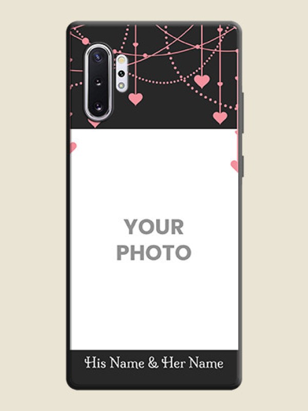 Custom Pink Love Hangings with Text on Space Black Custom Soft Matte Back Cover - Galaxy Note 10 Plus - alternate view