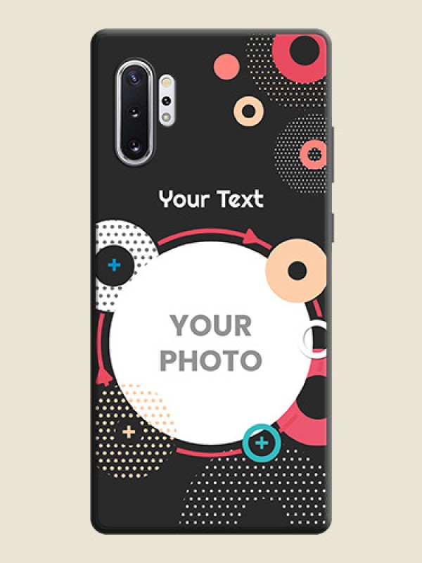 Custom Multicoloured Round Image on Personalised Space Black Soft Matte Cases - Galaxy Note 10 Plus - alternate view