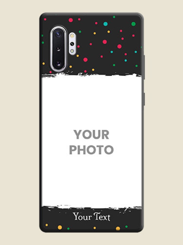 Custom Multicolor Dotted Pattern with Text on Space Black Custom Soft Matte Phone Back Cover - Galaxy Note 10 Plus - alternate view