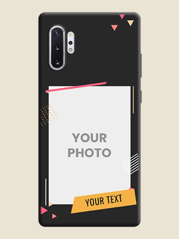 Custom Photo Frame with Triangle Small Dots - Photo on Space Black Soft Matte Back Cover - Galaxy Note 10 Plus - alternate view