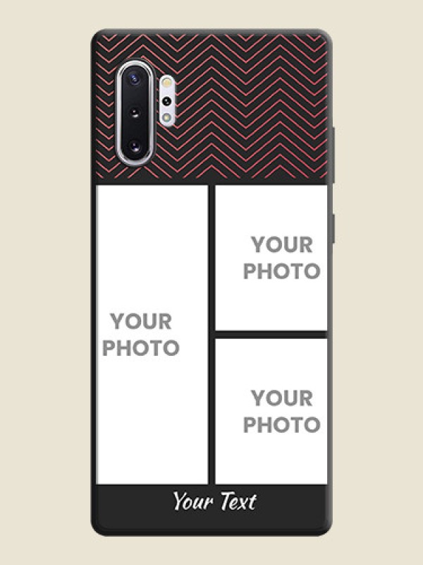 Custom Wave Pattern with 3 Image Holder on Space Black Custom Soft Matte Back Cover - Galaxy Note 10 Plus - alternate view