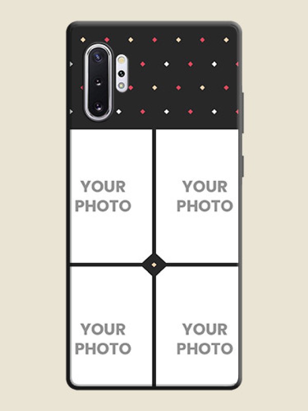 Custom Multicolor Dotted Pattern with 4 Image Holder on Space Black Custom Soft Matte Phone Cases - Galaxy Note 10 Plus - alternate view