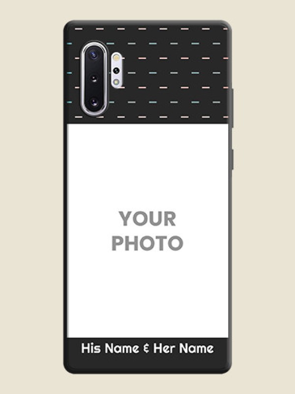 Custom Line Pattern Design with Text on Space Black Custom Soft Matte Phone Back Cover - Galaxy Note 10 Plus - alternate view
