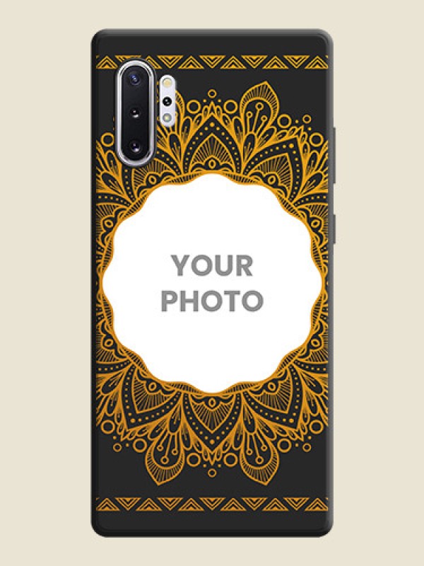 Custom Round Image with Floral Design - Photo on Space Black Soft Matte Mobile Cover - Galaxy Note 10 Plus - alternate view