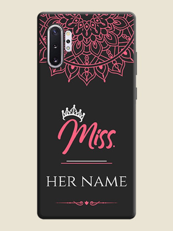 Custom Mrs Name with Floral Design on Space Black Personalized Soft Matte Phone Covers - Galaxy Note 10 Plus - alternate view
