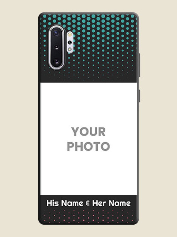 Custom Faded Dots with Grunge Photo Frame and Text on Space Black Custom Soft Matte Phone Cases - Galaxy Note 10 Plus - alternate view
