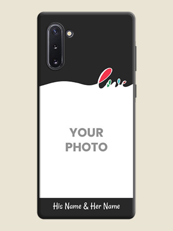 Custom Fall in Love Pattern with Picture - Photo on Space Black Soft Matte Mobile Case - Galaxy Note 10 - alternate view